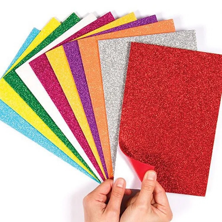 Eva Vinyl Adhesive Sheet, 1.5mm Glitter Eva Sticker For Decoration